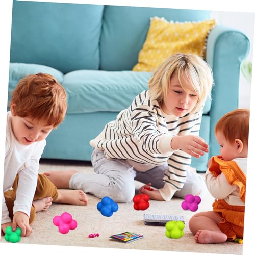 6 Pcs Hexagonal Reaction Balls for Fitness Training High Difficulty Agility Balls with Strong Durability for Hand Eye Coordination Goalkeeper Exercise and Sports Reaction Skills