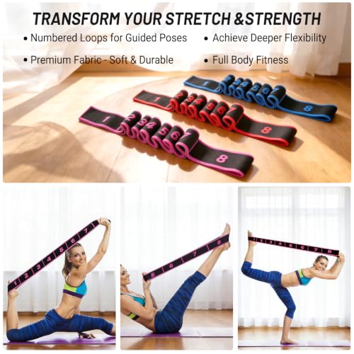3PCS Stretch Strap,Fitness Resistance Band for Stretching and Yoga