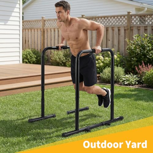 NEWBULIG Dip Bar Station, Adjustable Parallel Parallettes Bar with Soft High-Density Foam Handles, Heavy Duty Dip Stands Workout Equipment for Home, Gym, Patio, Office