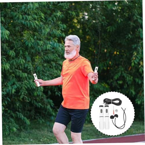 Toyvian Smart Cordless Weighted Weighted Jump Rope with Digital Counter Indoor Workout Skipping Rope with Handle and Steel Wire Cable Fitness Exercise for Men and Women