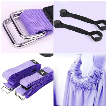 Aerial Yoga Stretching Strap - Adjustable Yoga Straps for Stretching, Flexibility & Inversion Training | Portable with Pouch for Pilates, Ballet, Gymnastics
