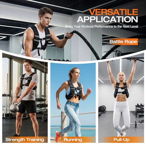 Weighted Vest for Women Men, Weight Vest for Walking, Adjustable Weight Training Vest for Workout, Running, Exercise - size: 20lbs