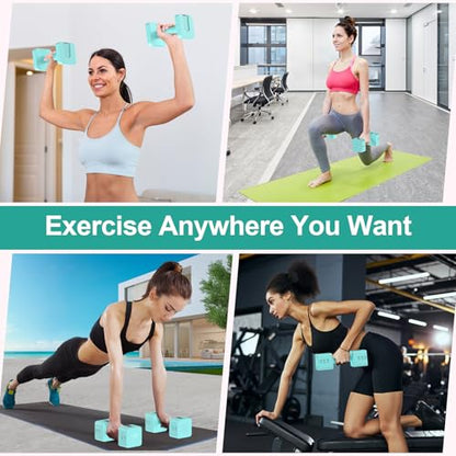 Hezeyferg 18LBS 22LBS Adjustable Dumbbells Set, Hand Weights Sets with Mutilple Levels, Adjustable Weight Dumbbells for Women/Men Home Gym Full Body Workout - color: Blue 9LB Each ( 18LB Pair )