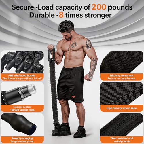 Innstar Pull Up Assistance Bands, Heavy Duty Resistance Band for Pull Up Assist, Adjustable Resistance 165-265lbs with Fabric Feet/Knee Rest, Pull Up Bands Assistance Bands