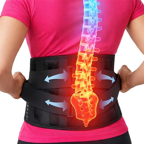 Back Brace for Lower Back Pain Relief | Sciatica Lumbar Support Belt for Men & Women, Adjustable Back Support Brace for Work & Daily Use, All-Day Comfort & Heavy-Duty Compression (Small (28-32.9"))