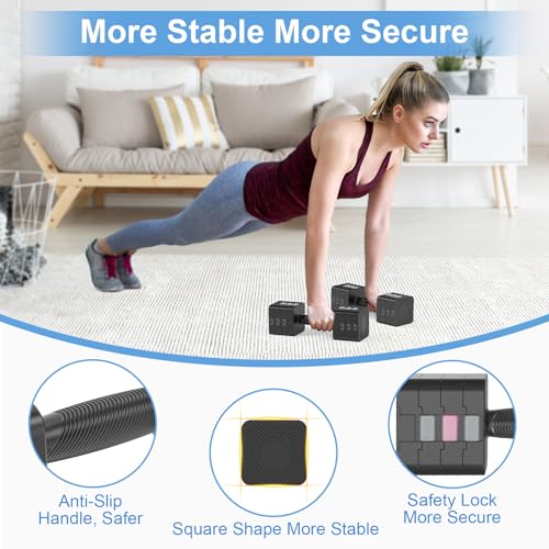 Hezeyferg 18LBS 22LBS Adjustable Dumbbells Set, Hand Weights Sets with Mutilple Levels, Adjustable Weight Dumbbells for Women/Men Home Gym Full Body Workout - color: Ink 9LB Each ( 18LB Pair )