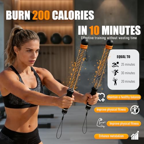 2026 New Ropeless Battle Ropes Adjustable Weight - Weighted Cordless Battle Ropes for Home Gym, with Non-Slip Handles, Heavy Portable Battle Sticks
