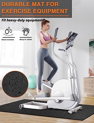 Treadmill Mat 96"x36", WERCHO Walking Pad Mat for Carpet Hardwood Floors 6mm Heavy-Duty Exercise Equipment Mat for Rowing Machine, Treadmil Pad, Spin Bike, Elliptical Trainer, Home, Gym