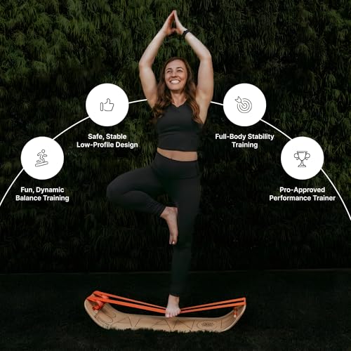 GIBBON SlackBoard, Balance Board Kids & Adults, Slackline Balance Trainer - color: Caesar Plus with Stand