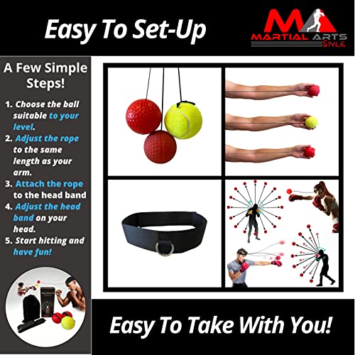 Boxing Reflex Ball Headband, Punching Ball Headband, MMA Training Equipment, Boxing Equipment, Home Workout Equipment for Men, Kids Boxing Set, Boxing Reflex Ball