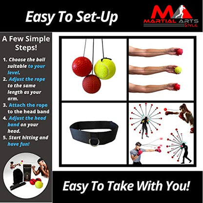 Boxing Reflex Ball Headband, Punching Ball Headband, MMA Training Equipment, Boxing Equipment, Home Workout Equipment for Men, Kids Boxing Set, Boxing Reflex Ball