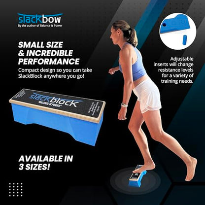 SlackBlock Athletic Balance Trainer – Improve Balance, Stability, and Athletic Performance – Condition Your Body and Prevent Injury - Compact and Portable - size: 15"