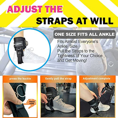 Ankle Straps for Cable Machine Accessories, Adjustable Buckle Suitable for Men & Women, Comfort fit Neoprene Ankle Cuffs for Glute Kickbacks, Lift The Butts, Gym Lower Body Exercises