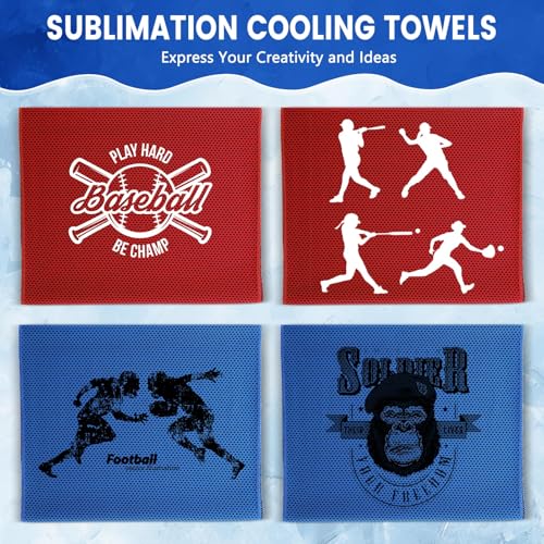 100 Pack Cooling Towels, 40"x12" Cooling Towels for Neck and Face Breathable Soft Chilly Sweat Rag Microfiber Sport Rags for Gym Yoga Golf Running - color: Deep Blue, Red