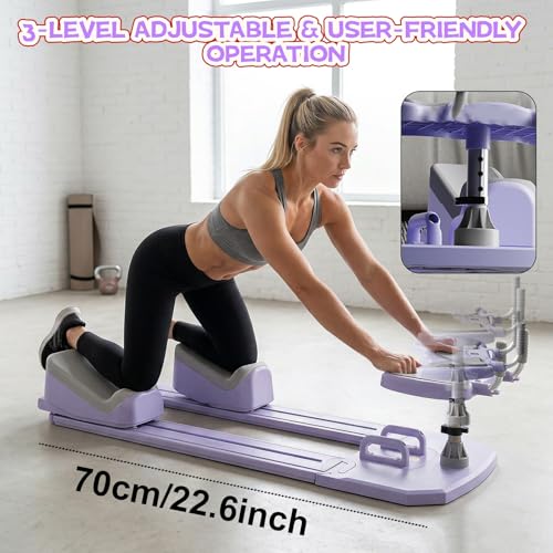 Spine Twist and Stretch Trainer 3-Level Crawling Training Machine for Core Training & Back Pain Relief, 8-in-1 Home Gym Equipment with LED Counter & Resistance Band for Full Body Workout（5-10day）