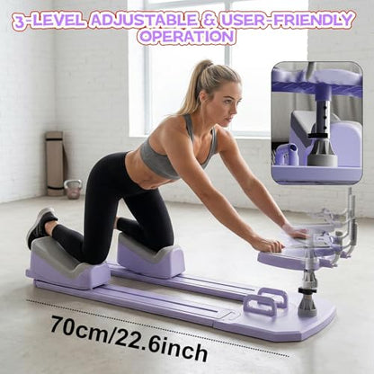 Spine Twist and Stretch Trainer 3-Level Crawling Training Machine for Core Training & Back Pain Relief, 8-in-1 Home Gym Equipment with LED Counter & Resistance Band for Full Body Workout（5-10day）