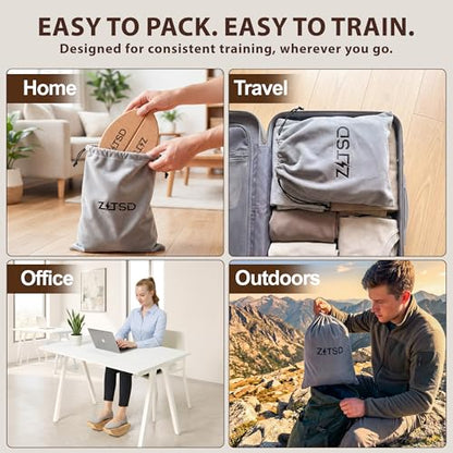 Half Moon Cork Yoga Blocks, 2 Pack Balance Trainer | Half moon cork blocks for balance work, foot placement drills, ankle mobility and calf stretching; bag and guide included