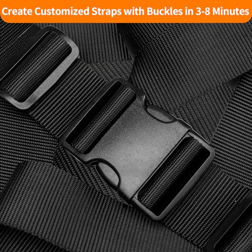 BEYOURD 2" Heavy-Duty Buckle & Straps Set: 6-Pack Side Release Plastic Buckles, 6 Yards of Thick Nylon Webbing, 12 Tri-Glide Slide Clips, No Sewing Required (2 Inch Combo Set) - style: 2" Combo Set