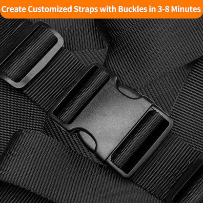 BEYOURD 2" Heavy-Duty Buckle & Straps Set: 6-Pack Side Release Plastic Buckles, 6 Yards of Thick Nylon Webbing, 12 Tri-Glide Slide Clips, No Sewing Required (2 Inch Combo Set) - style: 2" Combo Set