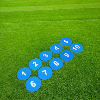 BESPORTBLE 10pcs Numbered Soccer Training Spot Markers 23cm Discs Non-Slip Agility Field Markers for Football Drills and Sports Speed Training