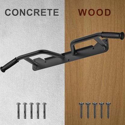 SELEWARE Heavy Duty Welded Pull Up Bar Wall/Joist/Ceiling Mount Chin Up Bar - color: D1: Black Wall Mount Pull Up Bar