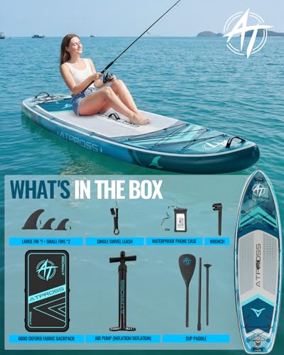 11'6"x35" Inflatable Paddle Board, 450lbs Extra Wide Stand Up Paddleboard for Adults with Premium SUP Accessories Kit & Backpack, Blow Up Kayak Non-Slip Stable Deck Boat for Yoga Fishing Surf - style: Blue A
