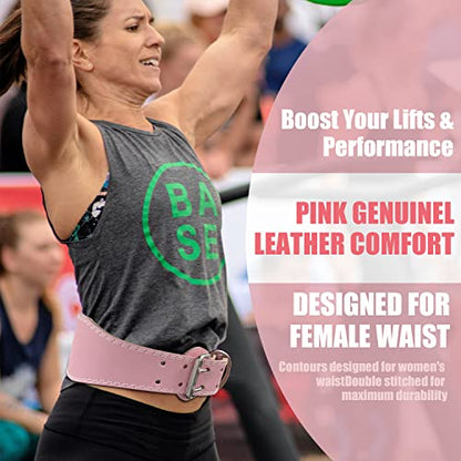 Weight Lifting Belt For Ladies Leather Gym Belts Lower Waist Back Support For Women Men Fitness Squat Deadlift Heavy Duty Cross Training Gym Powerlifting Workout
