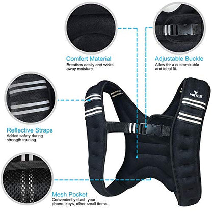 Weighted Vest Weight Vest for Men Women Kids 5/10/16 Lbs Weights, Body Weight Vests Adjustable for Running, Gym Workout, Jogging, Body Fitness