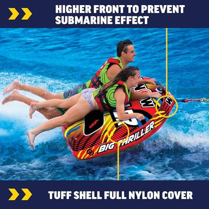 Wow Sports Thriller Towable Deck Tube for Boating Adults, Tubing Boat Inflatable for Water Sports - size: 2 person
