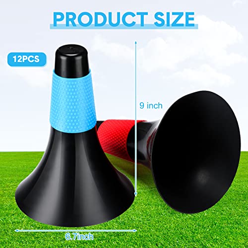 12 Pack Agility Training Sport Cones 9 Inch Flexible Marker Cones with Carry Bag Plastic Soccer Basketball Training Equipment for Indoor Outdoor Speed Grab Drills (Black)
