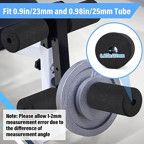 Deekin 8 Pieces Foam Foot Pads Rollers Set High Density Foam Roller for Gym Exercise Machines Equipment Replacements Exercise Massage Muscle Recovery, 6.3" x 3.4" OD x 0.87" ID