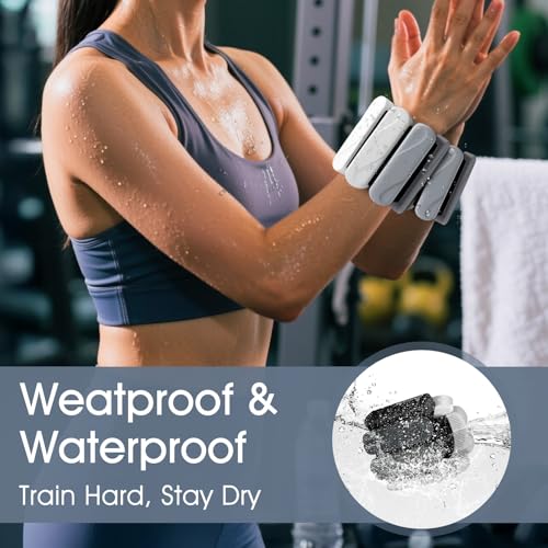 Wrist Weights – Ankle Wrist Weights for Women & Men – Adjustable Weighted Bangles Set (1 lb Each) | Arm and Leg Weights for Yoga, Pilates, Running & Walking - color: Gradual Black