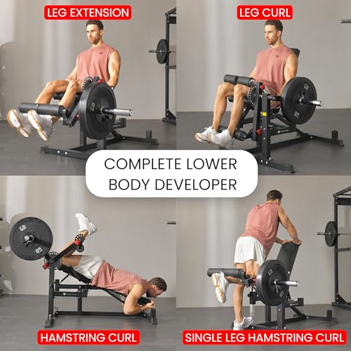 Finer Form GLX Adjustable Weight Bench with Leg Extension and Curl Machine