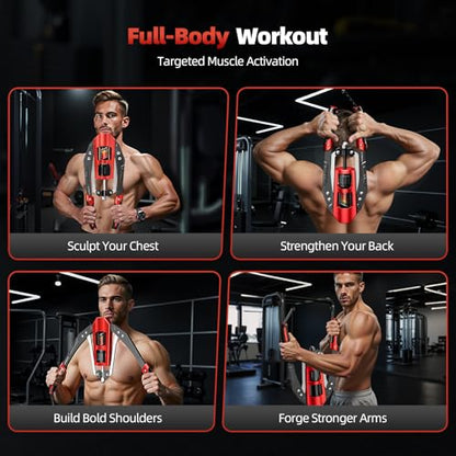 EAST MOUNT Twister Arm Exerciser - Adjustable 22-440lbs Hydraulic Power, Home Chest Expander, Shoulder Muscle Training Fitness Equipment, Arm Enhanced Exercise Strengthener - color: Black&Red