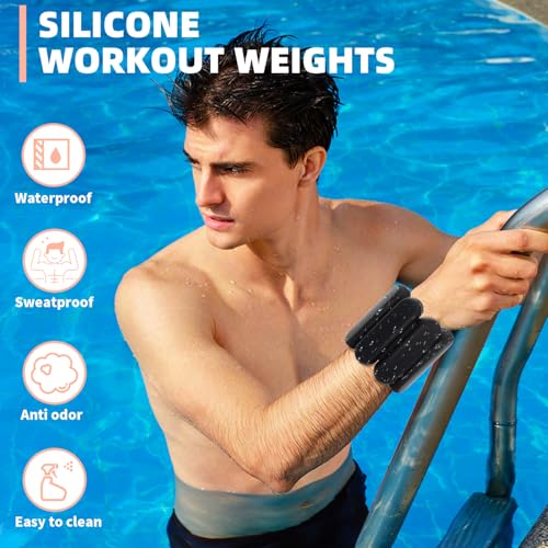 YOVKOK Adjustable Wrist Ankle Weights, 2 LBS/Pair, Bundle Options - color: Black