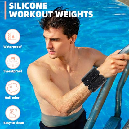 YOVKOK Adjustable Wrist Ankle Weights, 2 LBS/Pair, Bundle Options - color: Black