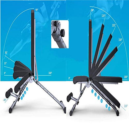 Adjustable/Foldable Utility Bench for Home Gym, Weightlifting and Strength Training - Bonus Workout Poster with Total Body Exercises