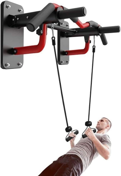 Multifunction Pull Up Bar, Wall-Mounted Strength Training Pull-UP Bars, Heavy Duty Chin Up Bar Wall Mount with Exercise Bands, Max Weight 660 LBS