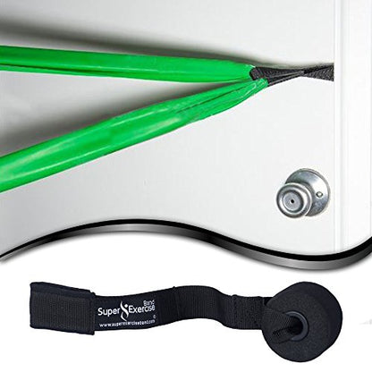 USA Heavy Duty 15" Long Door Anchor Attachment. Thick Anchor Wheel to Protect Door and Neoprene Padded Loop to Protect Resistance Bands. Plus an Exclusive iPhone App and E-Book.