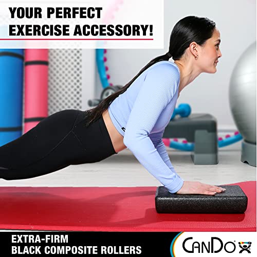 CanDo Black Composite High-Density Foam Rollers for Muscle Restoration Massage Therapy Sport Recovery and Physical Therapy 6" x 18" Half-Round - size: 6" x 18", style: Half-Round