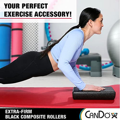 CanDo Black Composite High-Density Foam Rollers for Muscle Restoration Massage Therapy Sport Recovery and Physical Therapy 6" x 12" Half-Round - size: 6" x 12", style: Half-Round