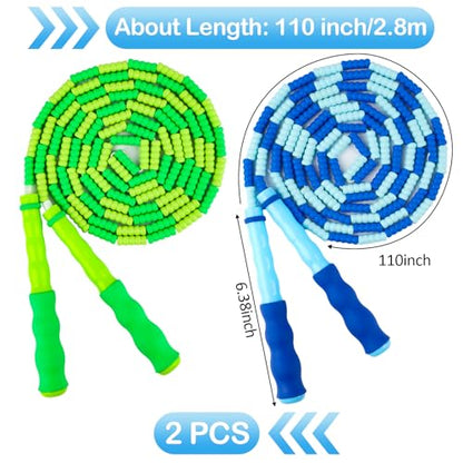 Jump Rope for Kids, Adjustable Jump Ropes for 4 5 6 7 8 10 12, Tangle Free - color: Green and Blue