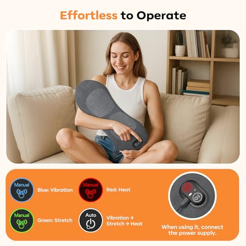 Rechargeable Cordless Lower Back Massager with Heat & Vibration - 3-in-1 Dynamic Lumbar Traction Device for Spine Decompression, Comfort & Muscle Tension Relief