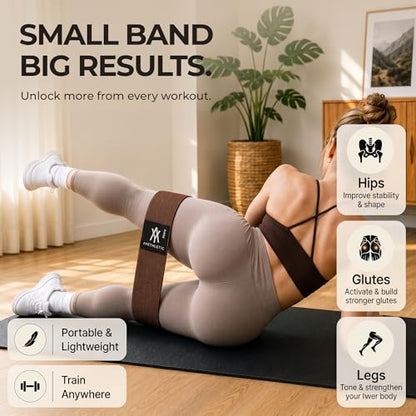 Premium Fabric Resistance Bands for Women, Booty Bands Set, Non-Slip Anti-Roll Elastic Loops for Glutes & Legs, Home Workout and Gym with Carry Mesh Bag