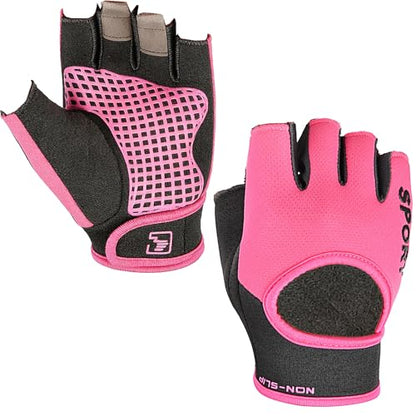 IZUS Fingerless-Cycling-Gloves Workout-Gym-Gloves for Men Women Non-Slip Palm Grip for Weight Lifting Training Fitness