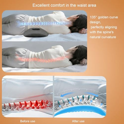 3-in-1 Lumbar Massager with Heating/Vibration/Adjustable Traction Memory foam lumbar pillow conforms to the spine's natural curve for relaxation Smart air cushion Ideal for home, office, or in-car use