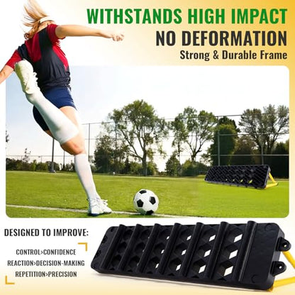 Soccer Rebounder Board - 6-in-1 Portable soccer wall rebounder for Backyard - Dual Surface Soccer Passing Board with 3 Adjustable Angles for Passing & Reaction Skills - Soccer Training Equipment