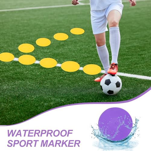 PATIKIL Spot Markers 9In, 12Pcs Floor Dots Agility Markers, Orange/Purple