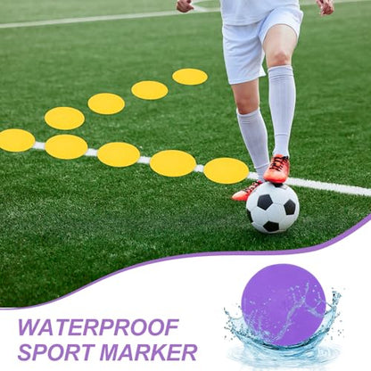 PATIKIL Spot Markers 9In, 12Pcs Floor Dots Agility Markers, Orange/Purple