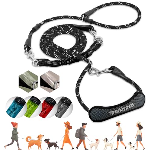 Bungee Rope Handsfree Leash for 1 Dog - Demovable Slip Lead - Waist or Hip Belt Leash for Dog Walking, Running, Carnicross - Medium & Large Breeds - color: Black